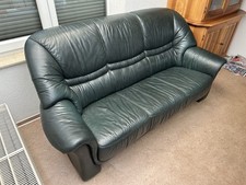 ELASTOFORM LEDER SOFAS 2 & 3-SITZER GRÜN NEU (Couch dunkelgrün)