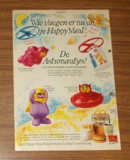 Seltene Werbung MCDONALD'S Happy Meal Astronauten UFO Spielzeug NL 1992