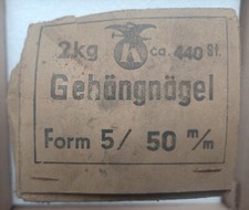 geschmiedete Gehäng- Nägel, Schmiedenägel, Mittelalter, vierkant 50 mm