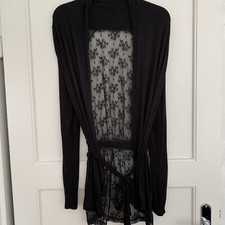 Jäckchen Velvet Kitten mit Spitze am Rücken schwarz Gr. S