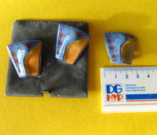 Schmuck (47) Rosenthal aus Porzellan 1 Brosche und 2 Ohrclip jeweils 32 mm Breit