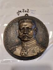 Plakette Wandplatte Feldmarschall Hindenburg Bronze ca 110mm Original