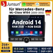2+64GB DAB+Android 14 Autoradio Für Mercedes ML/GL Klasse W164 X164 CarPlay Navi