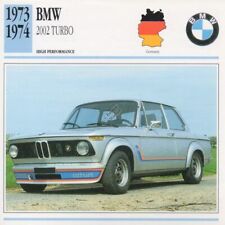 BMW 2002 TURBO Oldtimer Foto/Info Maxi Karte 1973-1974