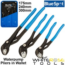 BlueSpot Wasserpumpenzange in der Brieftasche 175mm-300mm 3er Griffe Rohrzange Wasserpumpe