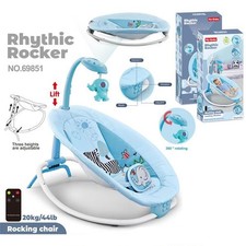 Babywippe | Babyschauckel | Mit Fernbedienung | Mit Musik | Mit Vibration | Blau