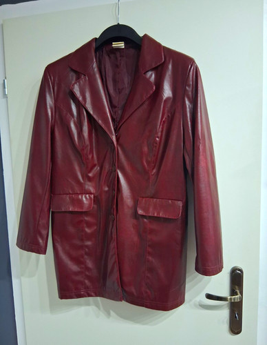 Damen ledermantel bordeaux - damen,