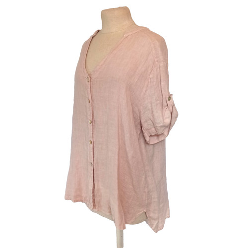 Leinen bluse rosa damen - leinen, 💙