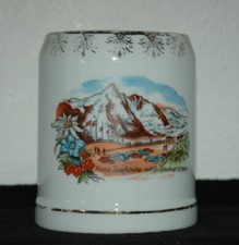 alter Andenken Krug Franz Josefshöle mit Gr. Glockner - Lilien Porzellan Austria