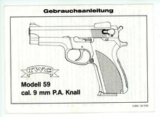 Bedienungsanleitung IWC MODELL 59 Kal. 9mm P.A. Knall Pistole User Manual (16