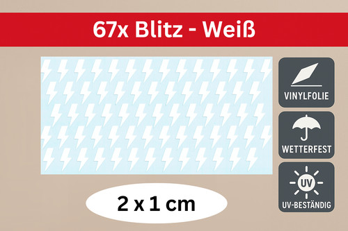 67x blitz aufkleber weiß - blitz,