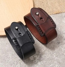 Lederarmband Armband Leder Schwarz Braun Breit Herrenarmband Biker