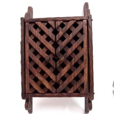 Pfeifenschrank Holz braun für 10 Pfeifen 56cm Wandschrank 2 Türen whistle holder