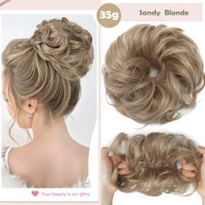 100% Wie Echthaar Dutt Haargummi Lockig Extensions Haarteil Messy Bun Haarknoten