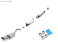 Fox Edelstahl Anlage Audi 80/90 89 B3 Limo/Coupe+B4 Cabrio 2.6+2.8l 2x63