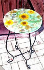 Tisch Beistelltisch Epoxidharz und echte Blumen Unikat Weihnachtsgeschenk