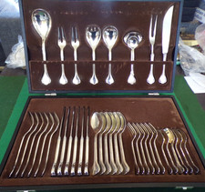 Robbe & Berking GLÜCKSBURGER FADEN 6 Personen 30 Teile + 9 Vorleger Silber 150er