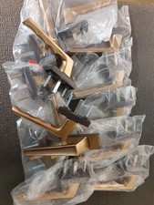 Fenstergriffe 13 Stück, Metall-Alu mit Schrauben, goldfarbenen