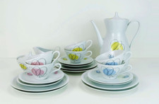 50er jahre KAFFEESERVICE schirnding bavaria pastellfarben abstraktes dekor