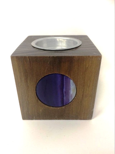 Holz amethyst kerzenhalter - amethyst,
