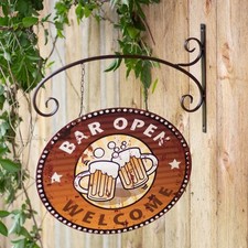Blechschild Bar open