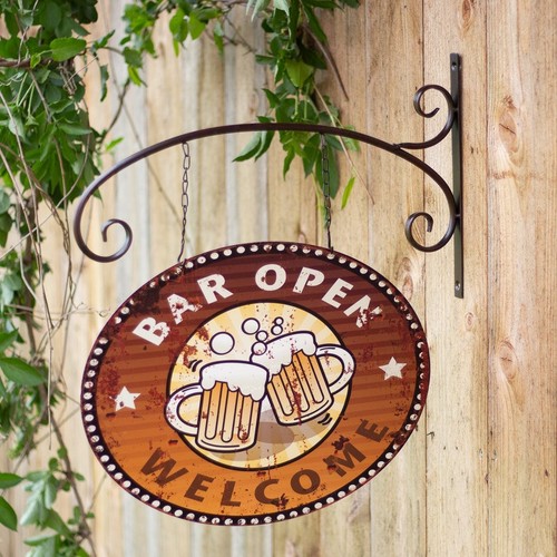 Blechschild bar open - blechschild,