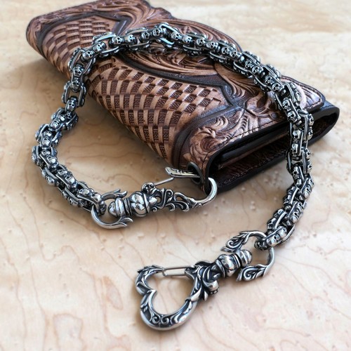 Gothic skull wallet - skull, chain