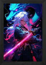 Anime Mädchen mit Drache und