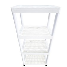 Schwerlastregal aus Kunststoff, Lagerregal mit 4 Böden in weiß, 50kg pro Boden