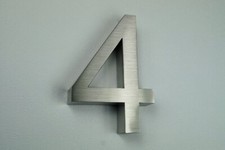 3D-Hausnummer 4 aus Edelstahl