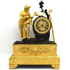 ANTIKE KAMINUHR TISCHUHR PENDEL CLOCK - Empire - BRONZE - 19.Jh signiert