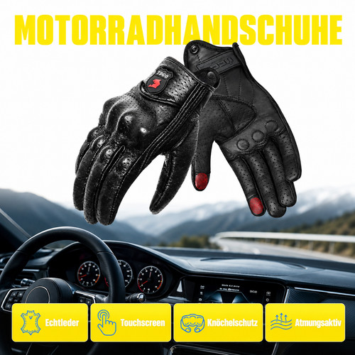 Retro leder motorradhandschuhe - retro,