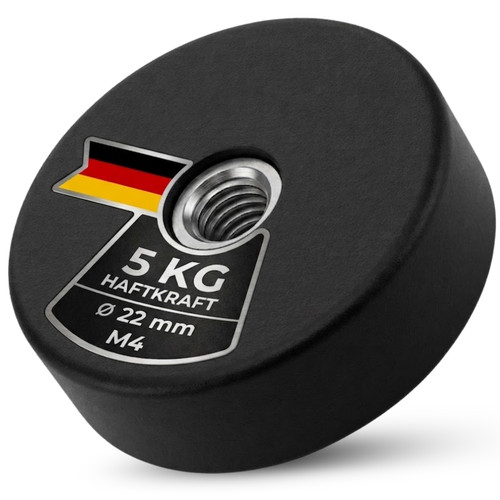 Neodym magnet gummiert 22mm - magnet,