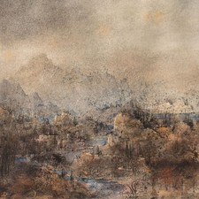 Willi Schmid Mystische Landschaft Münchener Secession sign Tusche Aquarell 1952