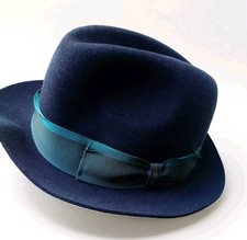 Borsalino Trilby Fedora Hut Größe 57 Blueberry Dunkelblau 