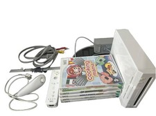 Funktionierende Nintendo Wii Konsole Bundle komplett Full Set Up mit 5 Spielen