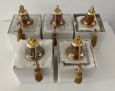 5x Hutschenreuther Jahresglocke 1996 - 2000 Prunk Gold, Edition 2000, Konvolut
