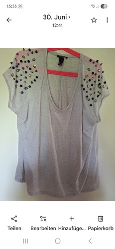 Shirt grau bunte steine - h&m,