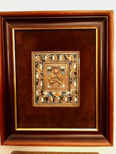 Antike Ikone Bronze Emaille