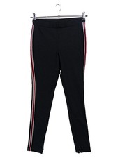 CALZEDONIA Damen Leggings Schwarz W28/36/S Sportlich Streetwear Seitenstreifen