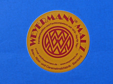 WEYERMANN MALT   (Bamberg-Oberfranken)  Aufkleber  -rund-    NEU