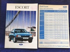 Ford Escort Ghia XR3i Cabrio RS Turbo CL Bravo Prospekt, 9.1989 + Preisliste