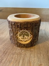 Stimmungsvolles Baumstamm Windlicht Teelicht Ostern Hasen