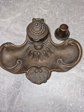 Tintenfass Bronze o. Messing Schreibtischgarnitur Jugendstil Design