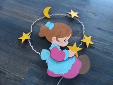 SCHLUMMERLICHT Mädchen Sterne Geschenk BABY GEBURT TAUFE HOLZ