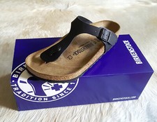 Birkenstock GIZEH Sandalen Zehentrenner Damen Schuhe Birko-Flor Schwarz Black