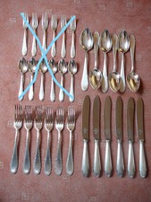 Tafelbesteck - WMF - Kreuzband - Silber 90 - 6 Pers. - 18 Teile