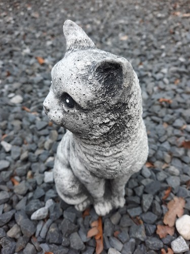 Steinfigur katze steinguss - steinfigur,