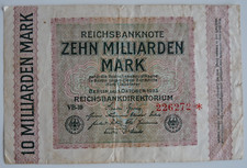 10 MILLIARDEN MARK Reichsbanknote 01.10.1923 Inflationsgeld original sehr gut
