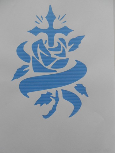 Schablone rose mit kreuz - schablone, auf